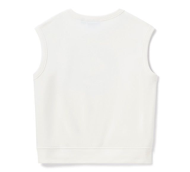 Sweat-shirt sans manches Willie G Skull Bling pour femmes - Cloud Dancer