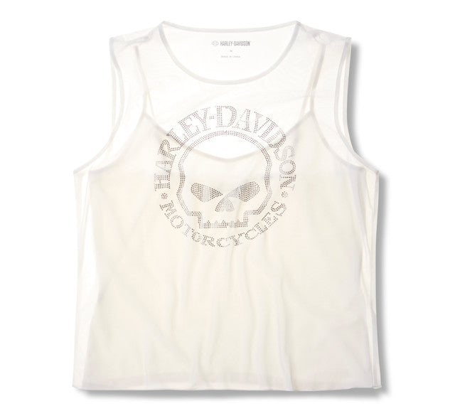Haut en maille Willie G Skull Bling pour femmes - Cloud Dancer