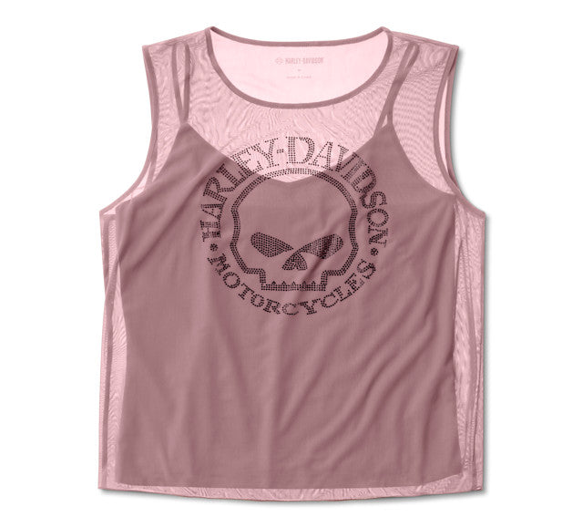 Haut en maille Willie G Skull Bling pour femmes - Nostalgia Rose