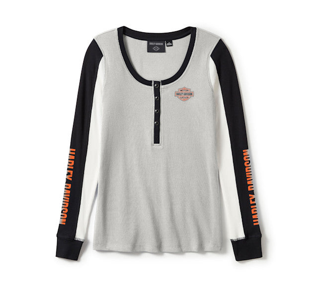 Henley Essential - Colorblock - Light Grey Heather & Harley Black