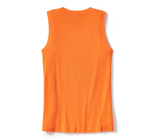 Débardeur côtelé Essential Arched Font - Harley Orange