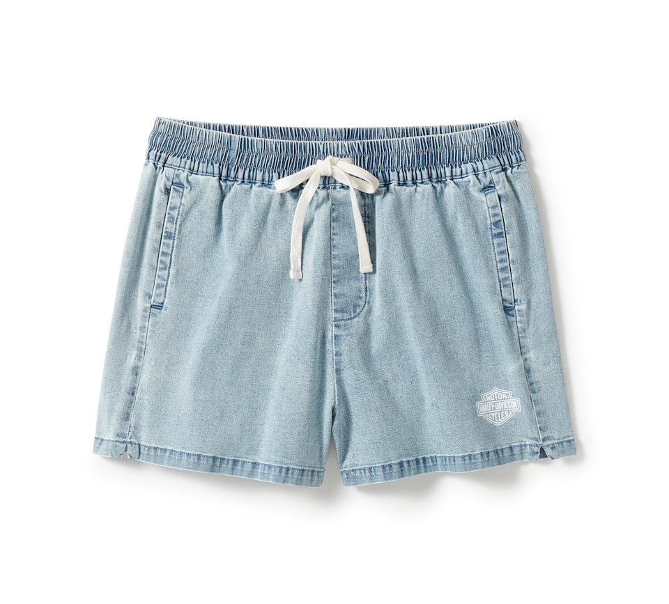 Short Essential en denim - Washed Light Indigo Denim