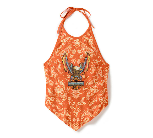 Dos nu Neon Eagle Paisley Bandana - Harley Orange