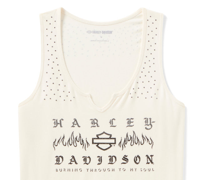 Débardeur Bling H-D® Slow Burn - Cloud Dancer