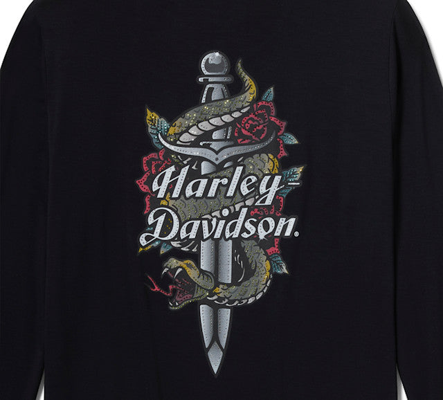 Haut Serpent Rose Bling - Harley Black