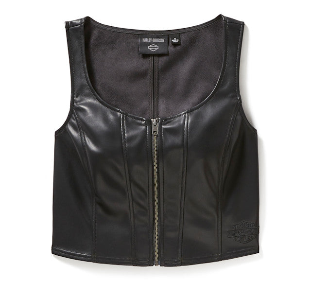 Bustier en similicuir zippé