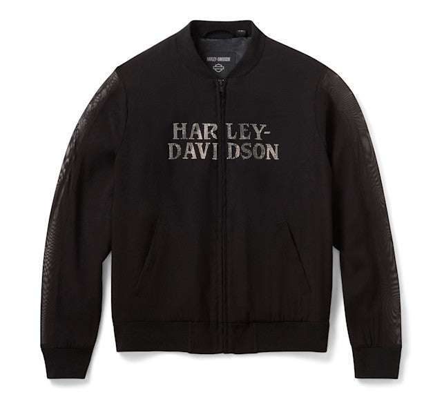 Blouson aviateur Willie G Skull Bling pour femmes