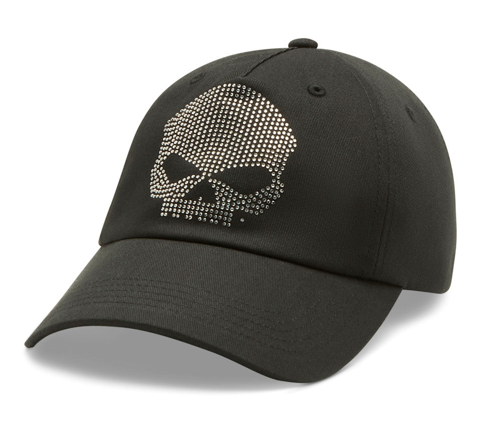 Casquette Willie G Bling Skull pour femmes - Harley Black