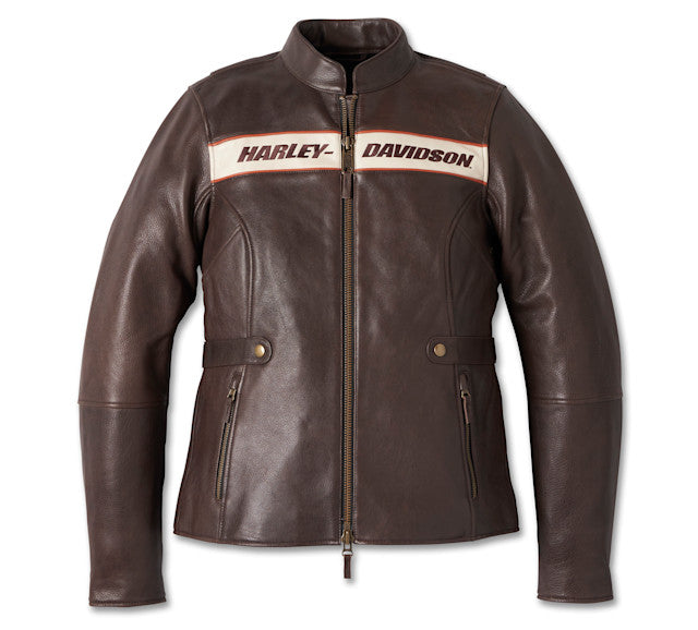 Blouson en cuir Victory Lane pour femmes