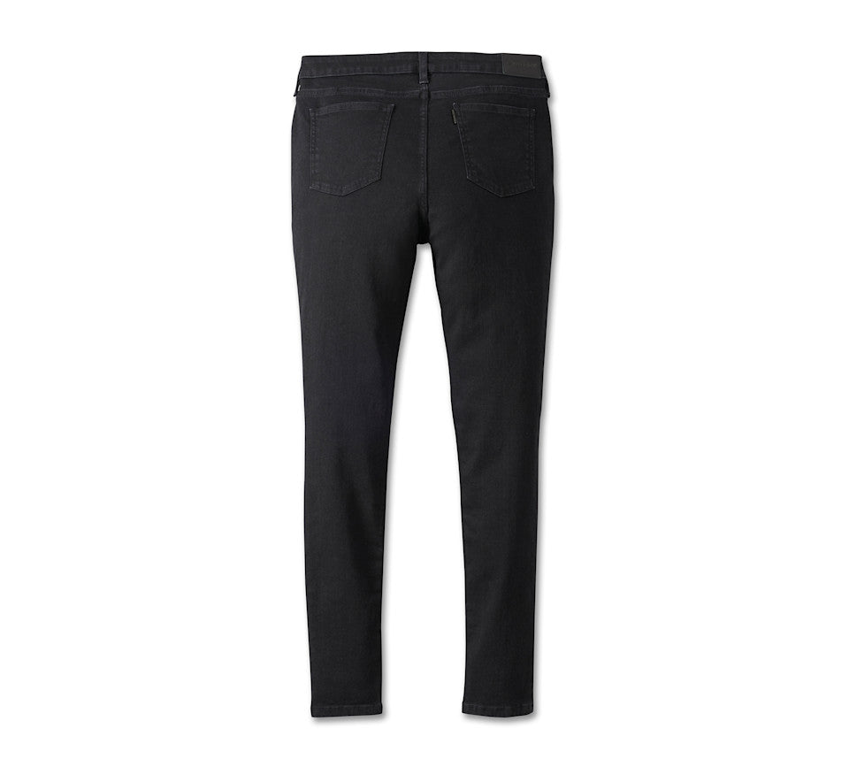 Jean skinny Harley-Davidson taille haute pour femmes - Black Denim