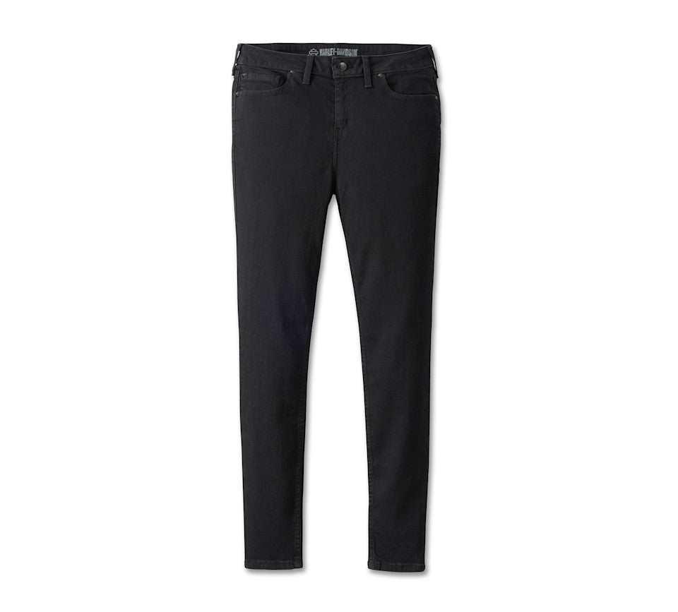 Jean skinny Harley-Davidson taille haute pour femmes - Black Denim